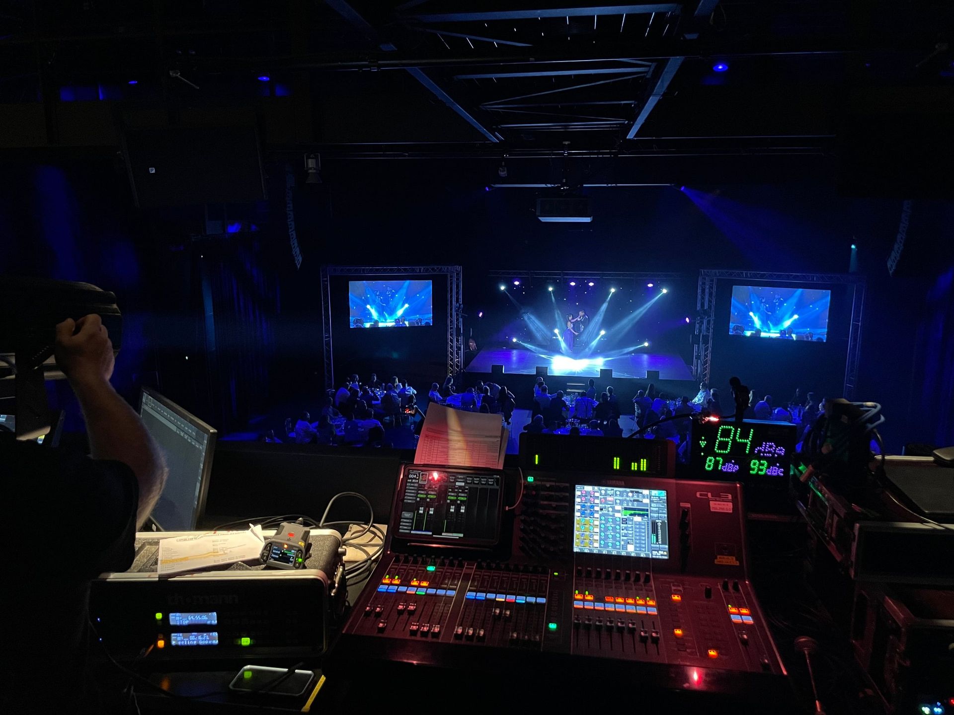 Régie technique pendant un événement organisé par Liveworks